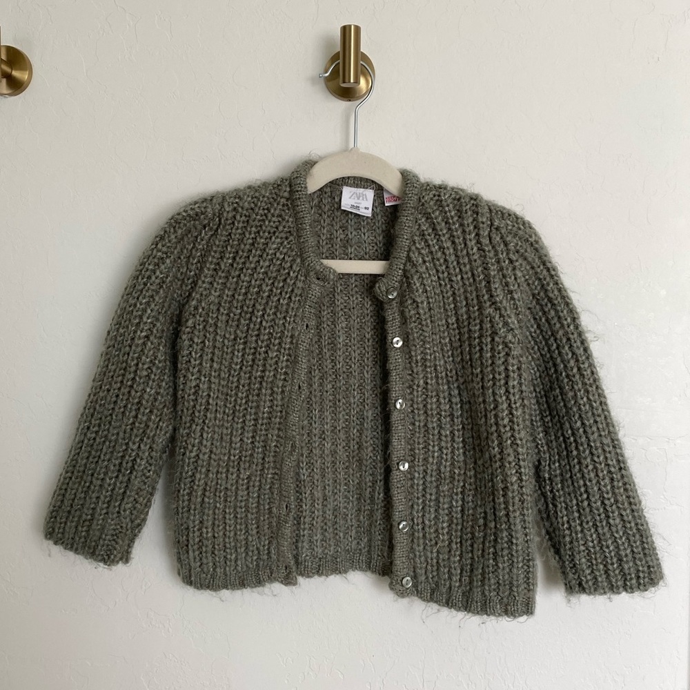 Girls Zara knit button up sweater cardigan